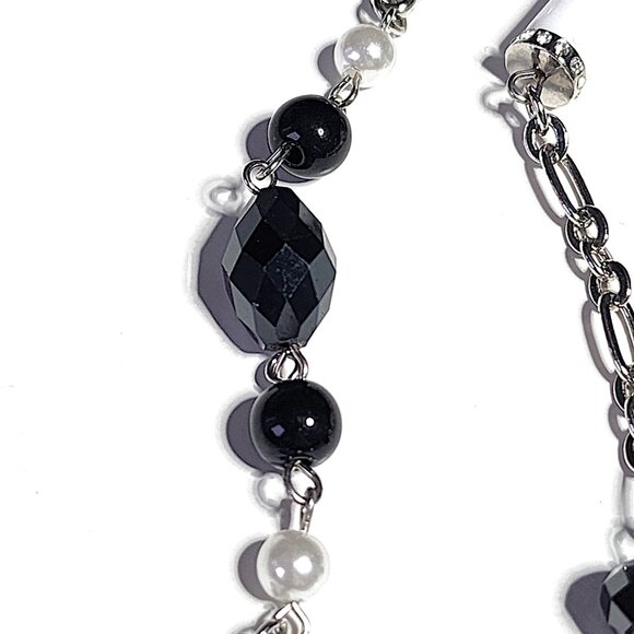 Lia Sophia black, white & silver My Girls necklace - please read carefully - Picture 3 of 8